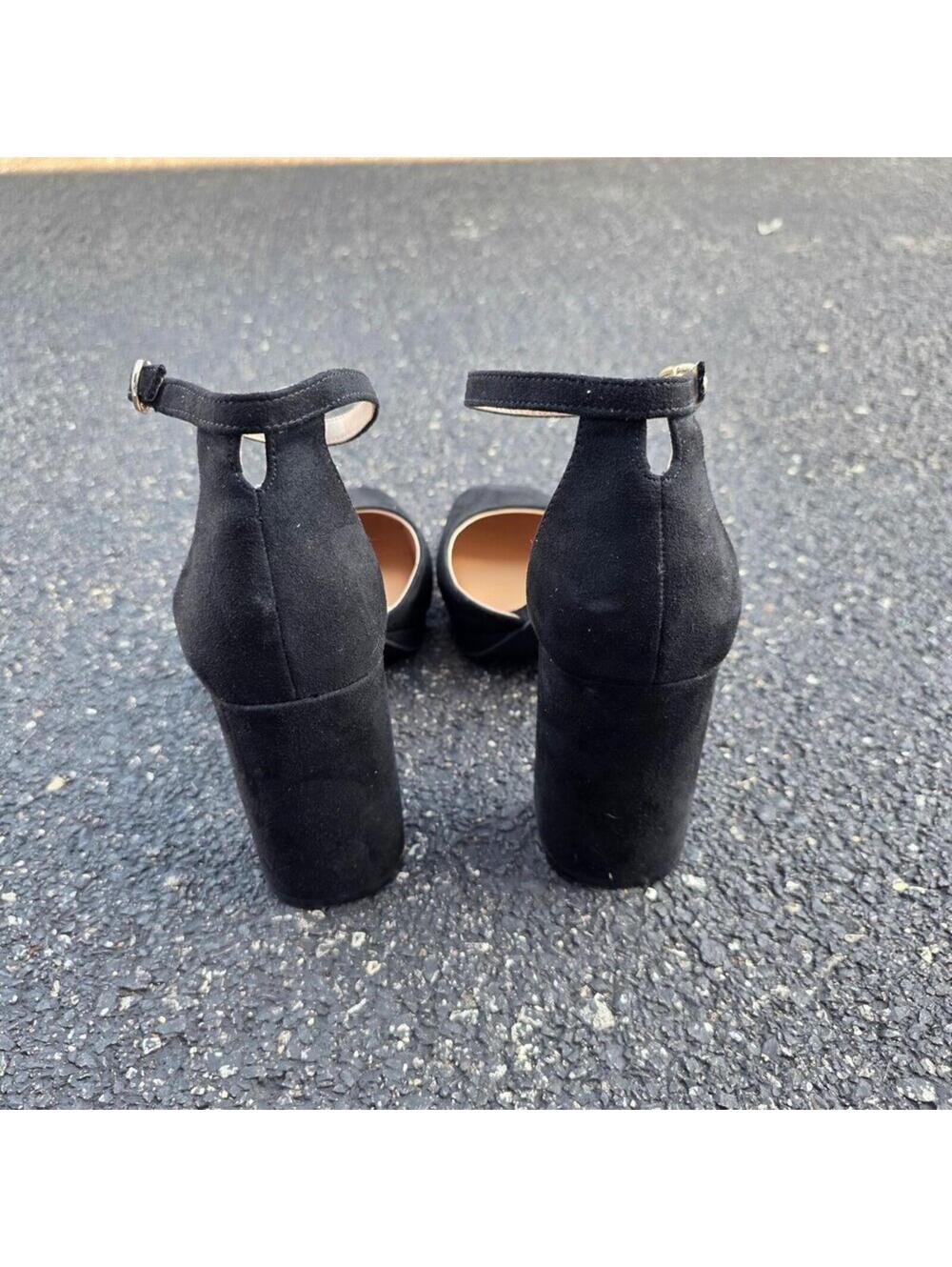 Y2K Retro Kelly & Katie Elmonie Black 3.5” Block Heel Sz 9 - Picture 3 of 5